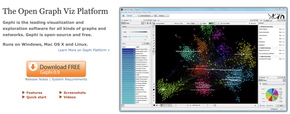 Gephi download screen