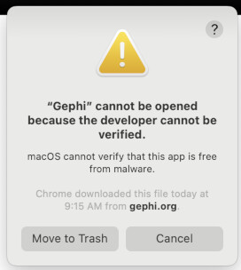 Gephi OSX Warning