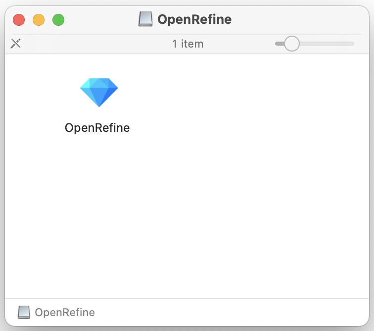 Showing OpenRefine's location in OSX's Finder